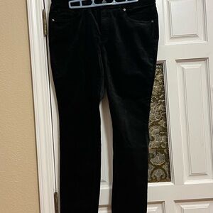 LOFT Women's Classic Black Skinny Velvet Pants